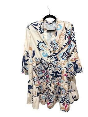 Abela Story + Co Floral Babydoll Mini Dress Sz M